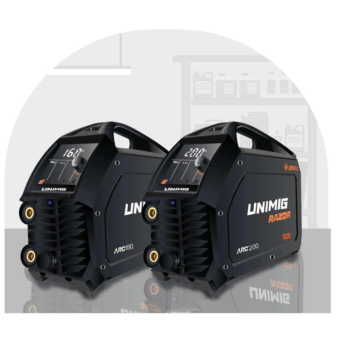 RAZOR ARC 160 PFC & RAZOR ARC 200 PFC welders side by side illustration
