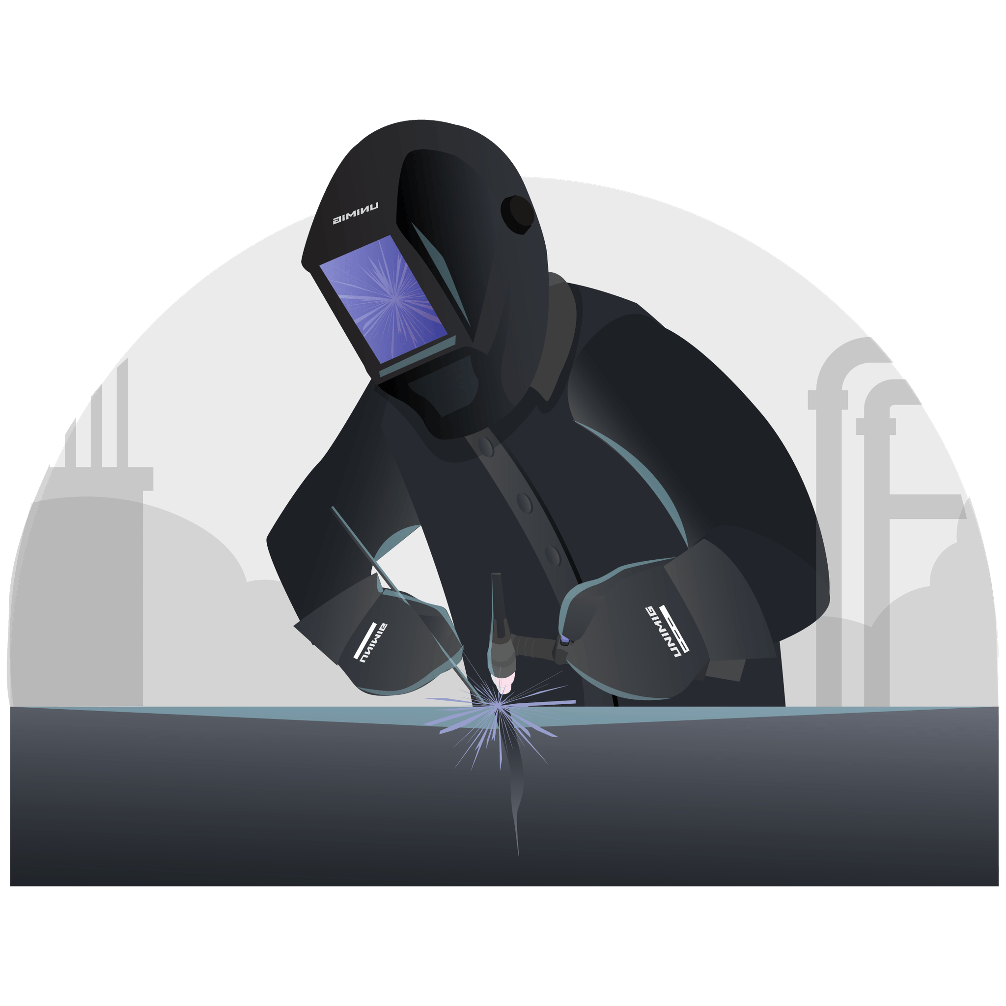 TIG welding along a butt joint illustration