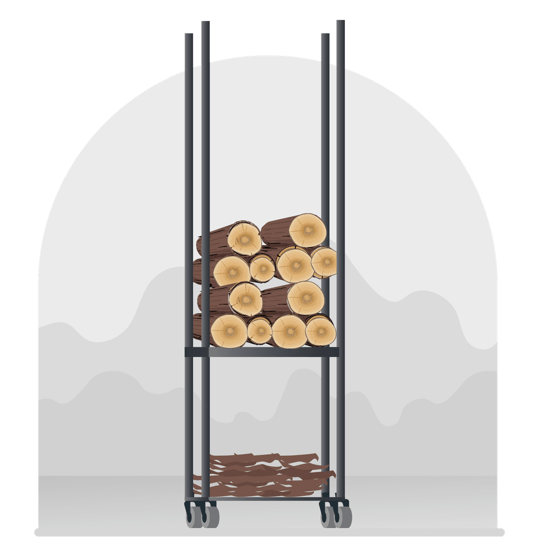 DIY welded firewood rack illustration