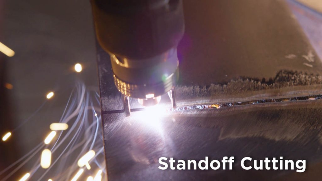 Standoff plasma cutting on mild steel