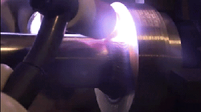 GIF of walking the cup with a TIG torch on a pipe